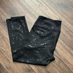 Z by Zella Black Splatter High Waist Crop Leggings